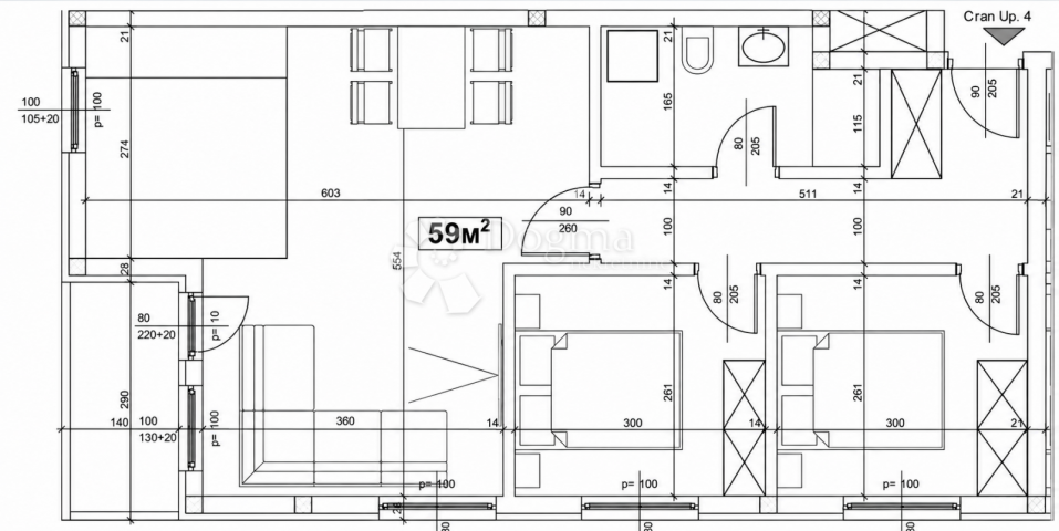 Batajnica, centar, LUX 59 m2 sa PARKING mestom