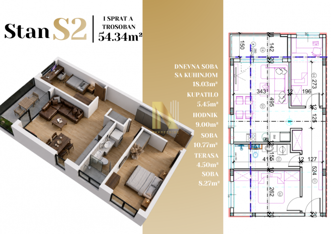 Adice - premium kvalitet gradnje - 3.0 stan - cena sa PDV-om