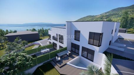 OPATIJA, LOVRAN - NOVO - Luksuzna kuća u nizu 100 m od plaže s bazenom i pogledom na more