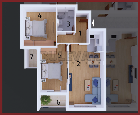 3, 0 stan , centar, 69 m2, V  sprat, cg. 