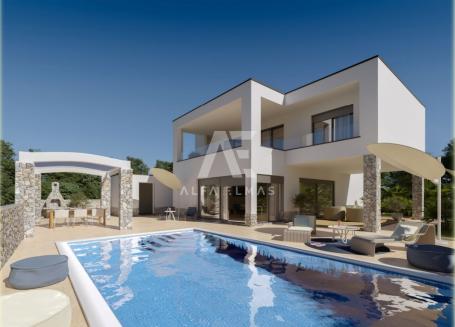 Malinska, modern villa with pool and sea view! ID 9