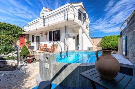 Dobrinj, surroundings, beautiful house with pool and sea view!! ID 184