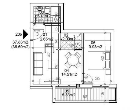 NOVI SAD - TELEP - 37. 33 m2