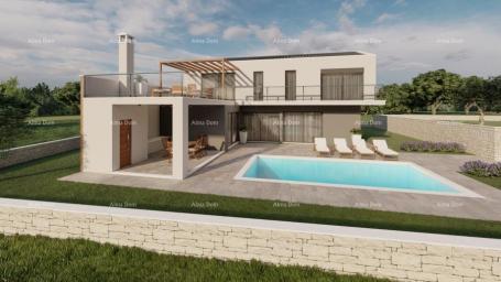 Building land Building plot with a project of a villa with a swimming pool, Rebići.