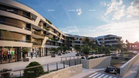 Apartment Poreč, residential and commercial building under construction with apartments and undergro