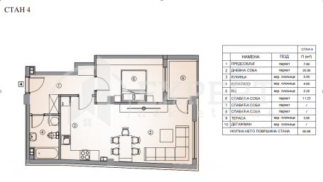 Top ponuda, prvoklasna novogradnja, dvosoban stan , 58m2, prvi sprat, Dom zdravlja