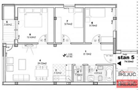 ADICE, 75 m2, Četvorosoban sa pdv