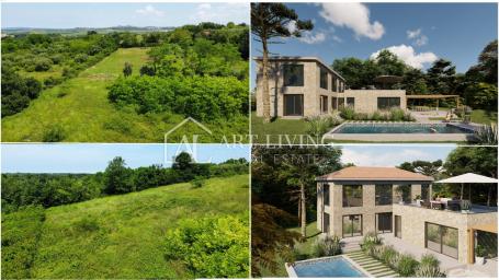 Istria, Novigrad, surroundings - attractive building plot with a project in a quiet and beautiful lo
