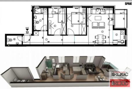 ADICE, 59m2, Trosoban sa pdv