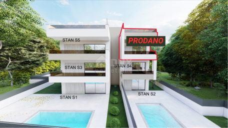 ZADAR, SUKOŠAN – Neubau! Eine außergewöhnliche Wohnung mit eigenem Pool und riesigem Garten! S1