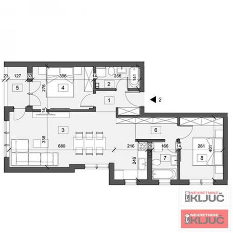 ADICE, 72m2, Trosoban sa pdv