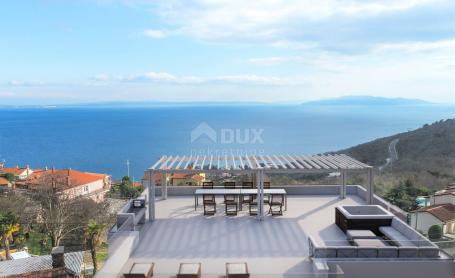 OPATIJA, BREGI - penthouse 100m2 s panoramskim pogledom na more i bazenom + krovna terasa 