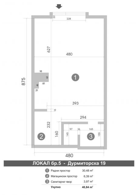 Lokal u Durmitorskoj ulici. Odlična lokacija i investicija! Preporuka!