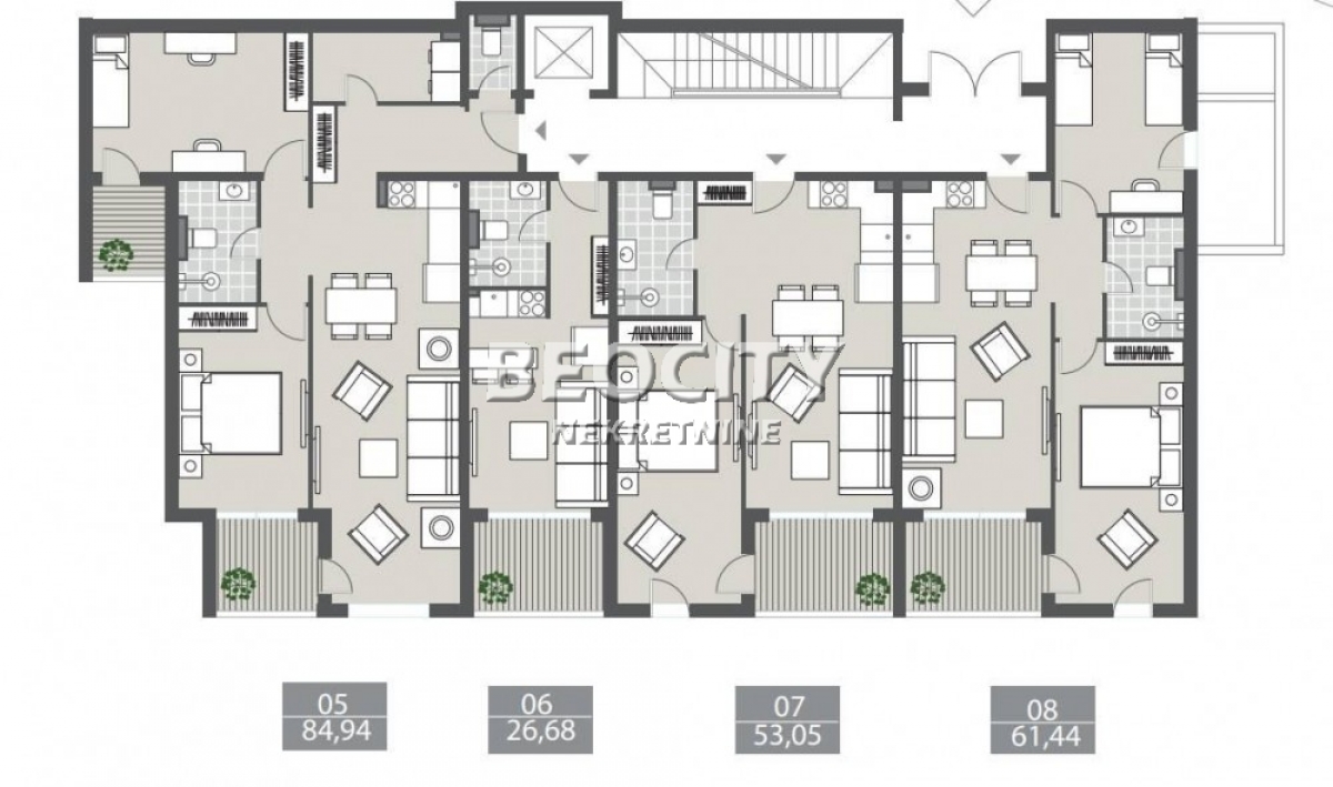 Tivat, Centar, Markuševina , 2. 0, 53m2, 214200EUR