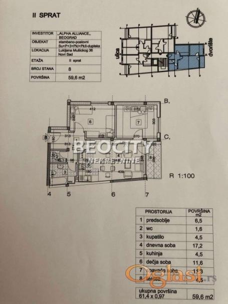 Novi Sad, Rotkvarija, Lukijana Mušickog, 2. 0, 64m2, 195000EUR