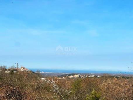 ISTRIEN, BUJE - Abgeschiedenes Grundstück, letztes Baugebiet, Blick auf Buje und das Meer