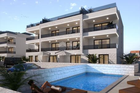 DALMATIA, PRIVLAKA New construction on the ground floor with a garden!