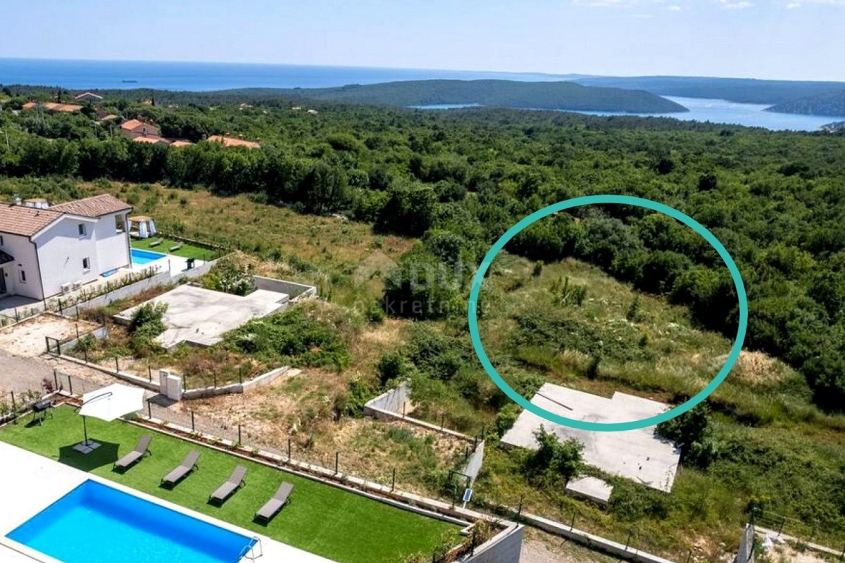 ISTRIA, RABAC - Land with building permit and sea view