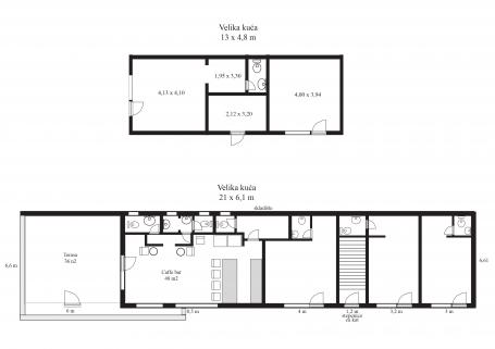 Poslovna zgrada i Kuća: Dugo Selo - Centar (130 m2) - (60m2)