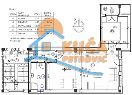 Stan u novogradnji, 53m2, preko puta hotela Tami Residence