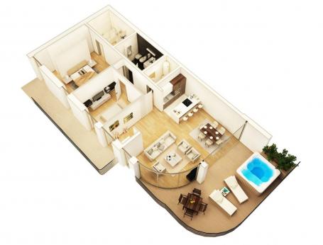 Luxurious two-bedroom apartments, Budva, 133-176m2