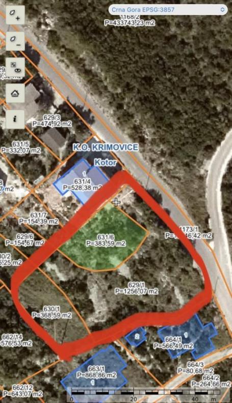 Urbanized Plot for sale, Krimovice, Kotor