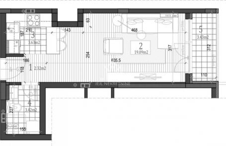 Garsonjera sa terasom, 31m2