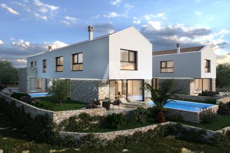 Malinska, newly built, semi-detached house with sea view!! ID 486