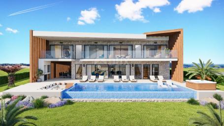 ISTRIA, KAŠTELIR First-class villa under construction with a sea view!