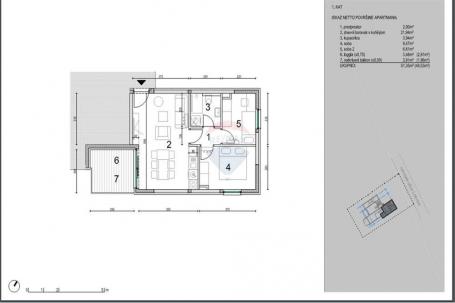 Flat Novalja, 48,53m2