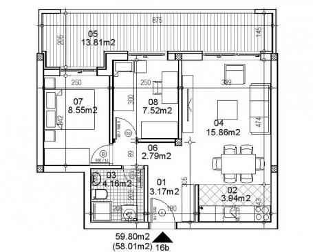 NOVI SAD - TELEP - 58. 21 m2