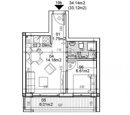 NOVI SAD - TELEP - 34. 09 m2