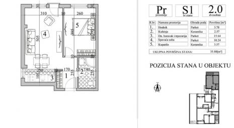 NOVI SAD - NOVA DETELINARA - 35. 80 m2