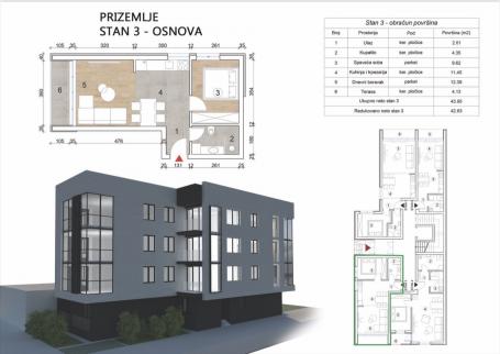 NOVI SAD - TELEP - 42. 63 m2