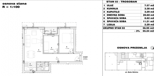 NOVI SAD - NOVO NASELJE - 55. 24 m2