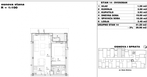 NOVI SAD - NOVO NASELJE - 39. 96 m2