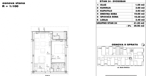 NOVI SAD - NOVO NASELJE - 39. 96 m2