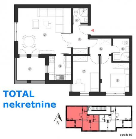 3 Trosoban stan SREMSKA KAMENICA, 220935€