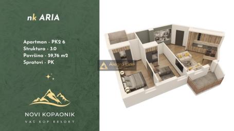 Stan u apartmanskom kompleksu Novi Kopaonik, zgrada Aria, 59. 76 Pk2 6