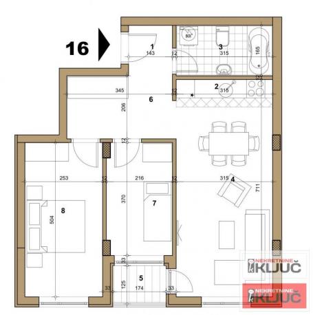 TELEP - LIMAN 4, 60m2, Trosoban sa PDV