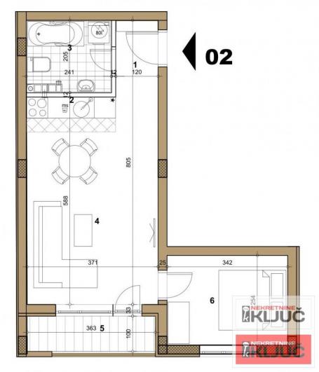 TELEP - LIMAN 4, 42m2, Dvosoban sa PDV