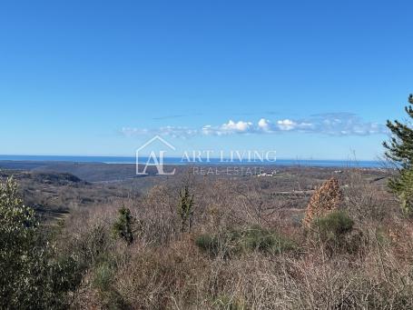 ISTRIA, GROŽNJAN, surroundings - a beautiful building plot with an open panoramic seaview