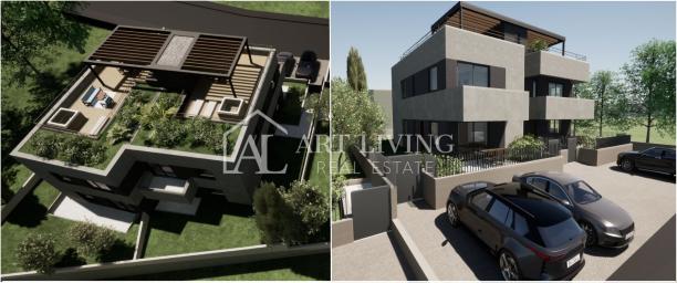 Istrien, Poreč, Modern-Penthouse mit Dachterrasse und Meerblick