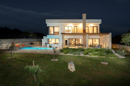 Island of Pag, Mediterranean modern villa with sea view