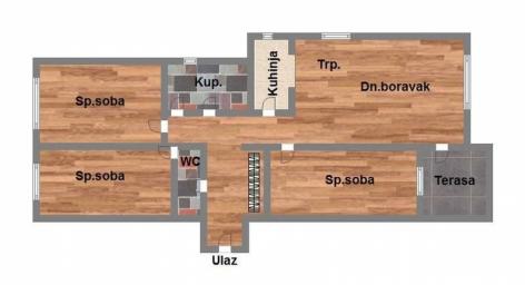 CENA SA PDV-om! - Troiposoban 79m2 - B. P. Pavla