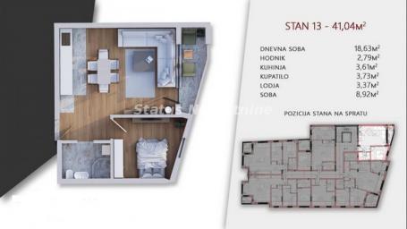 Telep-Fantastičan Jednoiposoban stan 42 m2 u mirnom kraju-povraćaj PDV-a-065/385 8880