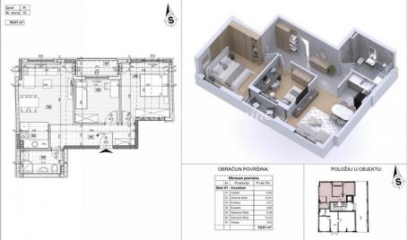 Južni Telep-Pogodan Trosoban stan 59 m2-povrat PDV-065/385 8880