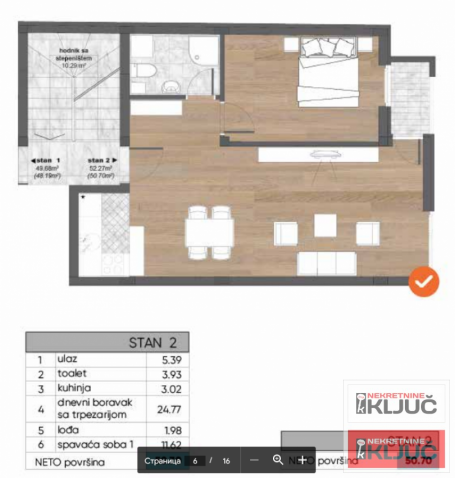 TELEP, 51m2, Dvosoban sa pdv