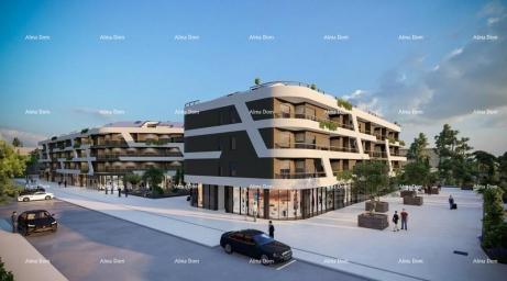 Apartment Poreč, residential and commercial building under construction with apartments and undergro