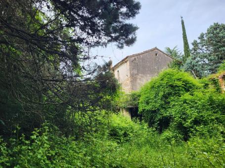 ISTRIA, PIĆAN - Two stone buildings with a garden